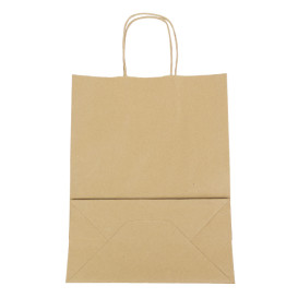 Bolsa Papel Kraft Hawanna con Asas 100g/m² 24+12x31cm (50 Uds)