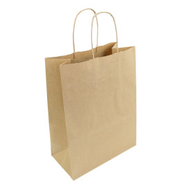 Bolsa Papel Kraft Hawanna con Asas 100g/m² 24+12x31cm (50 Uds)