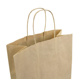 Bolsa Papel Kraft Hawanna con Asas 100g/m² 24+12x31cm (50 Uds)