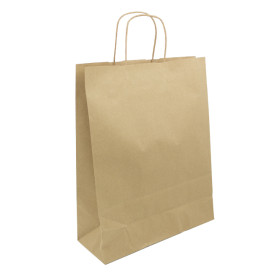 Bolsa Papel Kraft con Asas 100g/m² 32+12x40cm (25 Uds)