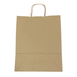 Bolsa Papel Kraft con Asas 100g/m² 32+12x40cm (25 Uds)