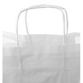 Bolsa Papel Blanca con Asas 100g/m² 36+24x39cm (50 Uds)