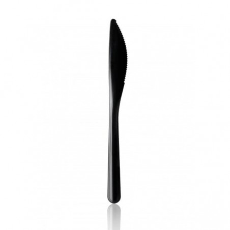 Cuchillo de Plástico Premium Negro 185 mm (50 Uds)