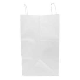Bolsa Papel Blanca con Asas 100g/m² 36+24x39cm (50 Uds)