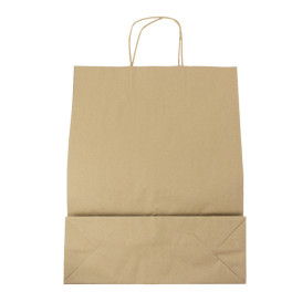 Bolsa Papel Kraft Hawanna con Asas 100g/m² 32+12x41cm (50 Uds)