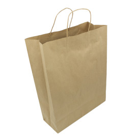 Bolsa Papel Kraft Hawanna con Asas 100g/m² 32+12x41cm (50 Uds)