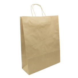 Bolsa Papel Kraft Hawanna con Asas 100g/m² 32+12x41cm (50 Uds)