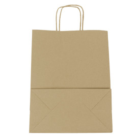 Bolsa Papel Kraft con Asas 100g/m² 25+13x33cm (25 Uds)