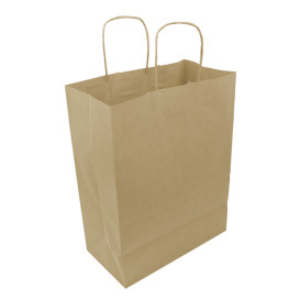 Bolsa Papel Kraft con Asas 100g/m² 25+13x33cm (200 Uds)