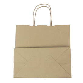 Bolsa Papel Kraft con Asas 100g/m² 27+14x26cm (25 Uds)
