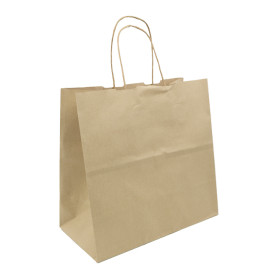 Bolsa Papel Kraft con Asas 100g/m² 27+14x26cm (200 Uds)