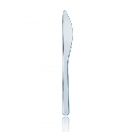 Cuchillo de Plástico Premium Transparente 185 mm (50 Uds)