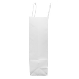 Bolsa Papel Kraft Blanca con Asas 100g/m² 32+12x41cm (25 Uds)