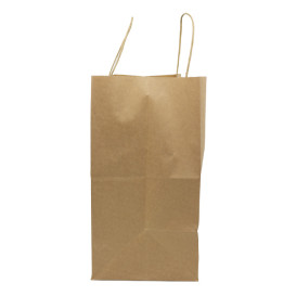Bolsa Papel Kraft Marron con Asas 90g/m² 32+16x31cm (50 Uds)