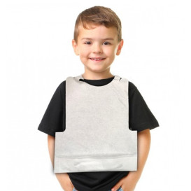 Babero Infantil con Bolsillo Blanco 33x28cm (100 Uds)