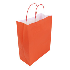 Bolsa Papel Roja con Asas 100g/m² 25+11x31cm (25 Uds)