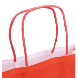 Bolsa Papel Roja con Asas 100g/m² 25+11x31cm (25 Uds)