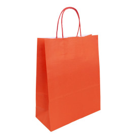 Bolsa Papel Roja con Asas 100g/m² 25+11x31cm (250 Uds)