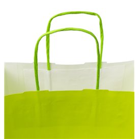 Bolsa Papel Verde con Asas 100g/m² 22+9x23cm (250 Uds)