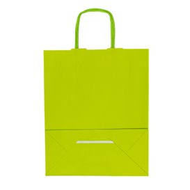 Bolsa Papel Verde con Asas 100g/m² 22+9x23cm (250 Uds)
