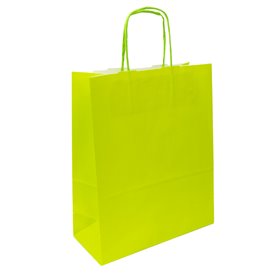 Bolsa Papel Verde con Asas 100g/m² 22+9x23cm (250 Uds)