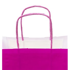 Bolsa Papel Fucsia con Asas 100g/m² 22+9x23cm (25 Uds)