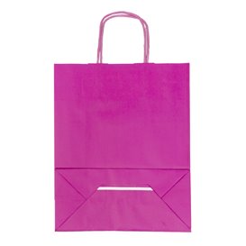 Bolsa Papel Fucsia con Asas 100g/m² 22+9x23cm (25 Uds)