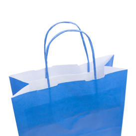 Bolsa Papel Turquesa con Asas 100g/m² 22+9x23cm (25 Uds)