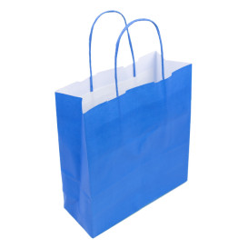 Bolsa Papel Turquesa con Asas 100g/m² 22+9x23cm (25 Uds)