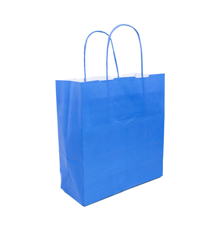 Bolsa Papel Turquesa con Asas 100g/m² 22+9x23cm (200 Uds)