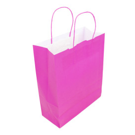 Bolsa Papel Fucsia con Asas 100g/m² 25+11x31cm (200 Uds)