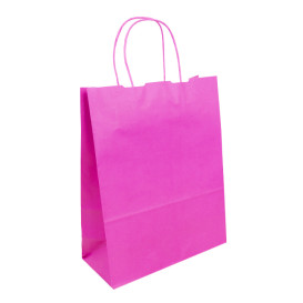 Bolsa Papel Fucsia con Asas 100g/m² 25+11x31cm (200 Uds)