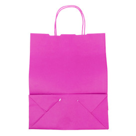 Bolsa Papel Fucsia con Asas 100g/m² 25+11x31cm (200 Uds)