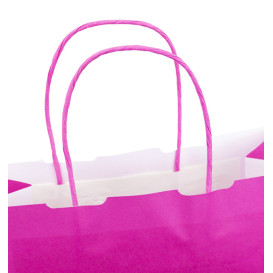 Bolsa Papel Fucsia con Asas 100g/m² 25+11x31cm (200 Uds)