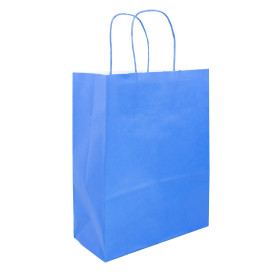 Bolsa Papel Turquesa con Asas 100g/m² 25+11x31cm (25 Uds)