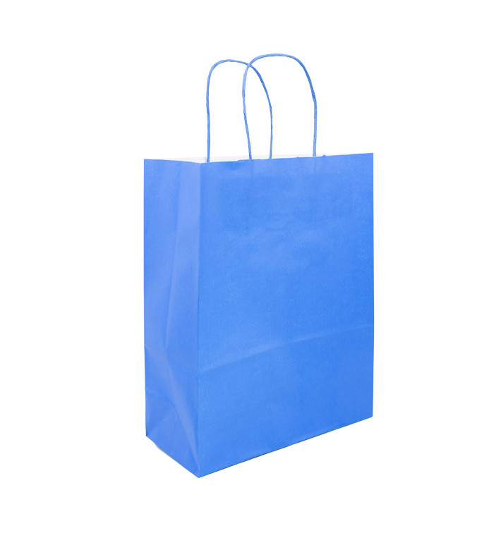 Bolsa Papel Turquesa con Asas 100g/m² 25+11x31cm (25 Uds)