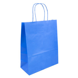 Bolsa Papel Turquesa con Asas 100g/m² 25+11x31cm (25 Uds)