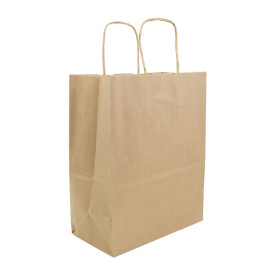 Bolsa Papel Kraft con Asas 100g/m² 22+11x27cm (250 Uds)