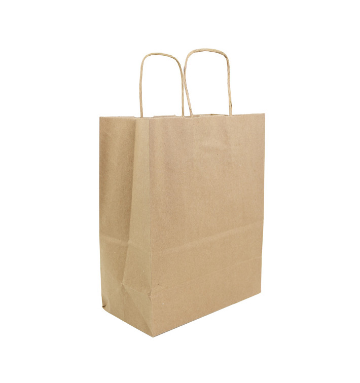 Bolsa Papel Kraft con Asas 100g/m² 22+11x27cm (25 Uds)