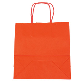 Bolsa Papel Roja con Asas 100g/m² 22+9x23cm (25 Uds)