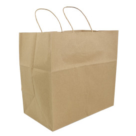 Bolsa Papel Kraft con Asas 100g/m² 30+18x29cm (200 Uds)
