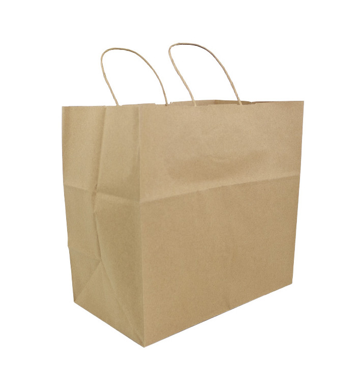 Bolsa Papel Kraft con Asas 100g/m² 30+18x29cm (200 Uds)