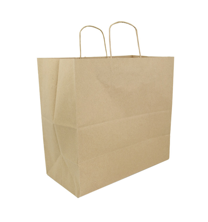 Bolsa Papel Kraft con Asas 100g/m² 35+18x34cm (25 Uds)