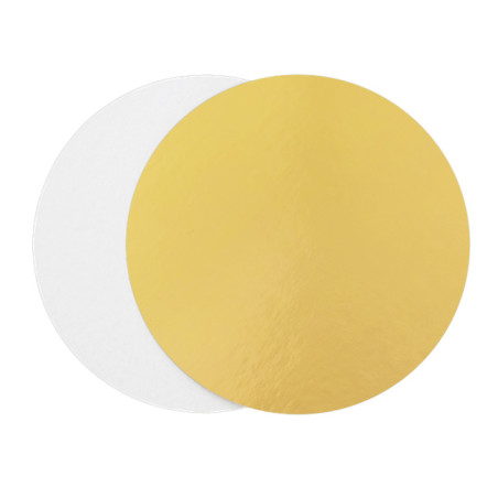 Disco de Cartón Oro y Blanco 32cm (100 Uds)