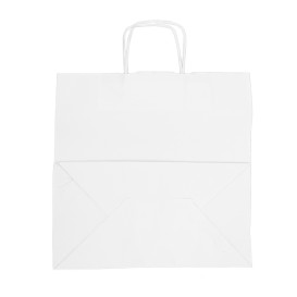 Bolsa Papel Kraft Blanca con Asas 100g/m² 35+18x34cm (250 Uds)