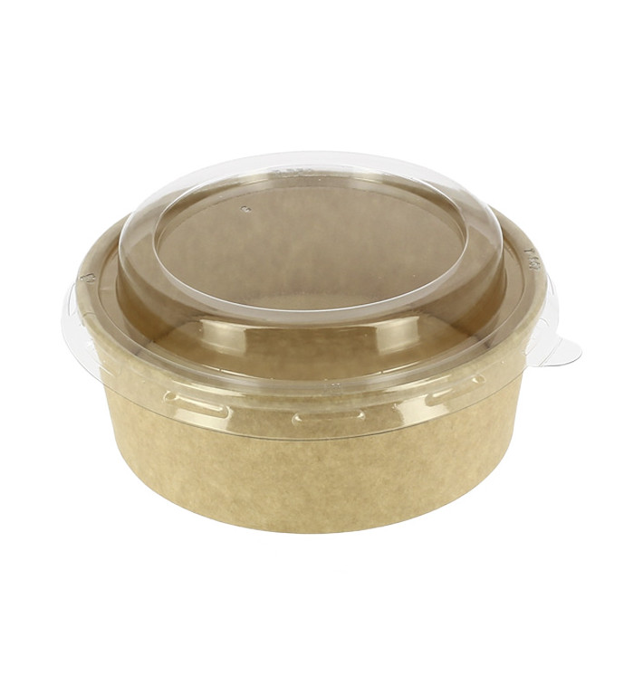 Tarrina Cartón Kraft-Kraft + Tapa RPET 19 Oz/550ml (300 Uds)