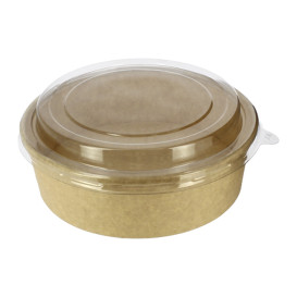 Tarrina Cartón Kraft-Kraft + Tapa RPET 33Oz/1000ml (100 Uds)