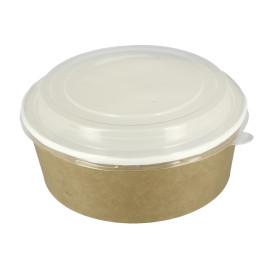Tarrina de Cartón Kraft con Tapa PP 38 Oz/1140ml (100 Uds)
