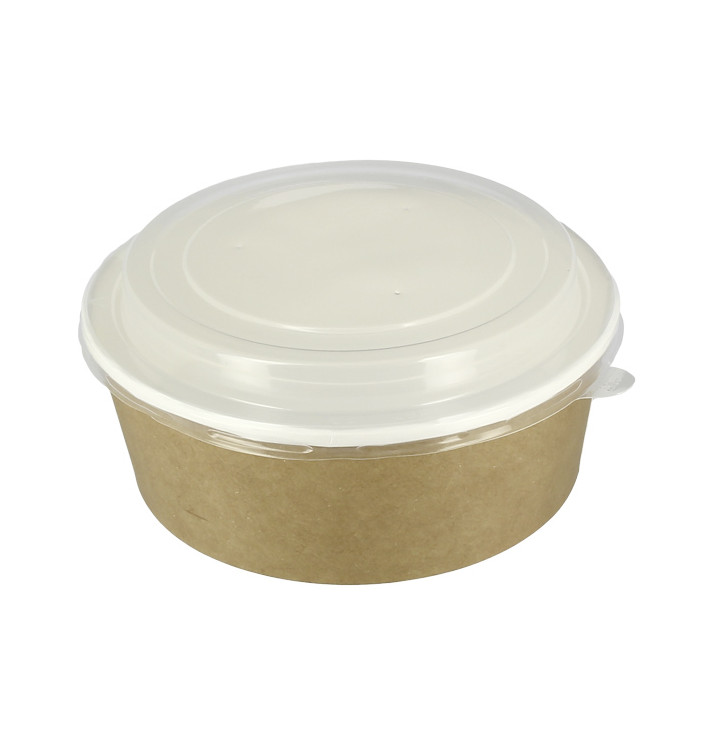 Tarrina de Cartón Kraft con Tapa PP 38 Oz/1140ml (100 Uds)