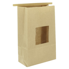 Bolsa SOS Kraft con Cierre y Ventana 15+7x23cm (1000 Uds)